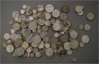 Quantity of silver & silver colour coins