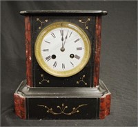 Small French marble mantle clock