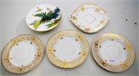 Collection various antique dessert plates