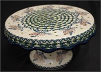 Decorative Polish ceramic pedestal cake stand