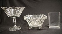 Two vintage glass tableware
