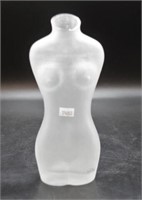 Frosted art glass torso vase