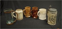 Six antique / vintage mugs and steins