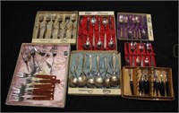 Quantity boxed silver plate cutlery