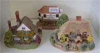 Three various Lilliput Lane Cottage figures