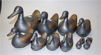 Collection Oriental pewter Duck figures