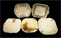 Five various Shelley cake plates