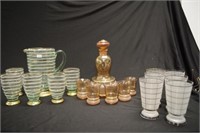 Vintage decorative glass water/liqueur sets