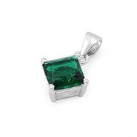 Princess Cut 2.75ct Emerald Pendant