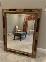 LARGE BLACK & GOLD  WALL MIRROR