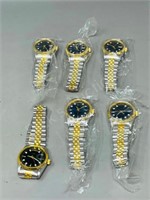 6 Rolex style 2 tone wrist watches