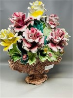 20 " tall Capodemonte flower basket