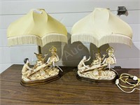 set of see saw theme ceramic table lamps