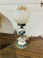 modern ceramic base lamp w/ glass globe