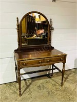 vintage 2 drawer, mirrored vanity- 20"x 40"x 30"