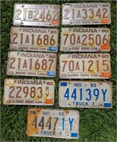 Indiana License Plates From 1980