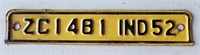 1952 Indiana License Plate Tab