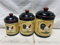 Rooster themed canister set