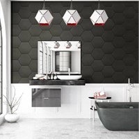 Glassel Nero Hexagon 9 in. x 10.5 in. tile 26sqft