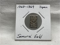 1868-1869 JAPAN SAMURAI GOLD PIECE NICE