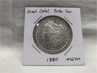 NICE 1880 UNITED STATES SILVER MORGAN BETTER YEAR