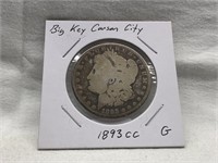 1893CC CARSON CITY UNITED STATES SILVER MORGAN KEY