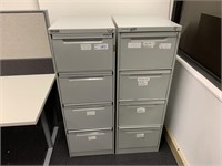 2 Steel 4 Drawer Filing Cabinets