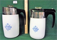 2 corning ware coffee pots