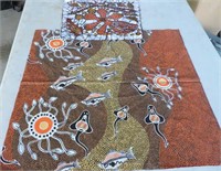 2 Cloth Panels Sri Lankan Batik Art