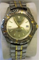 Casio 100M Quartz w/Date Gold Dial Wrist Watch