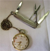 Vintage Hamilton Thin Pocket Watch w/Knife