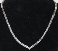 19" Sterling Silver "V" Throat Necklace