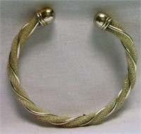 Sterling Silver Wire & Mesh Torc Bracelet