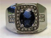 Sterling Silver w/ Purple Stone & CZ Fashion Ring