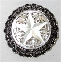 Sterling Silver & Lucite Star Pin/Brooch/Badge