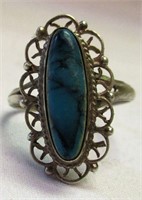 Signed Mexico Sterling Silver & Turquoise Ring
