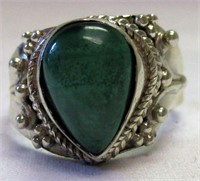 Southwestern Sterling & Pear Shaped Turquoise Ring