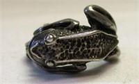 Sterling Art Nouveau Style Frog Ring