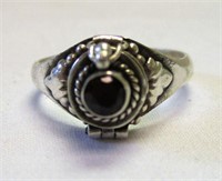 Sterling Silver & Garnet Poison Ring