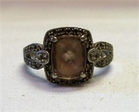 Vintage Sterling Silver & Quartz Ring