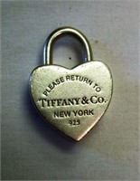 Sterling Silver Tiffany & Co Heart Lock Pendant