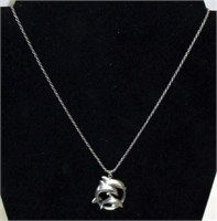 18" Sterling Necklace & Dolphin Pendant