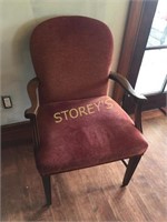 Red Cushioned Dining Arm Chair