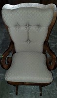 Wooden,Two Cushion Rocking Chair