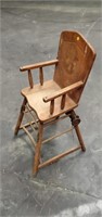 Vintage Wooden Convertible Child's High Chair