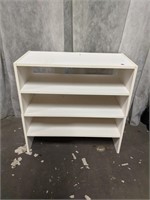 (2) White Pressed Shelving Units