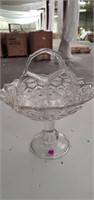 Large Fruit Pedestal and Etched Dish