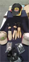 Decalen Suspenders,  caps and shoe forms.