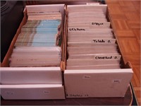 Two boxes of postcards including states, places