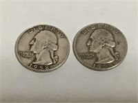 (2) Old United States Quarters (1958)